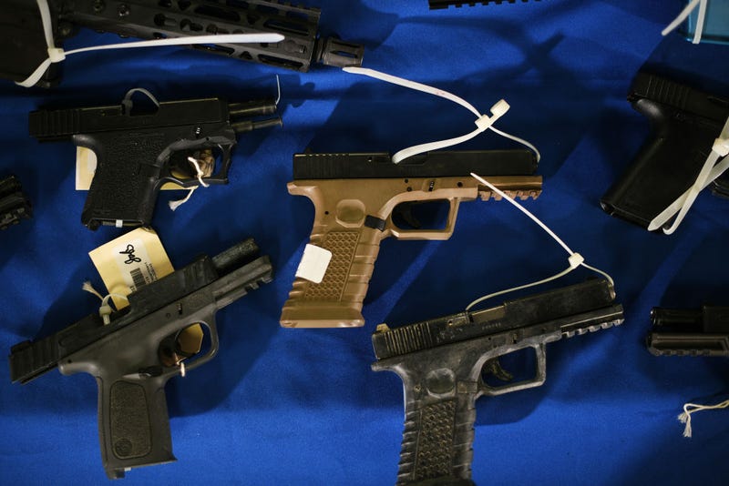 Ghost guns confiscated by the D.C. Metropolitan Police Department.