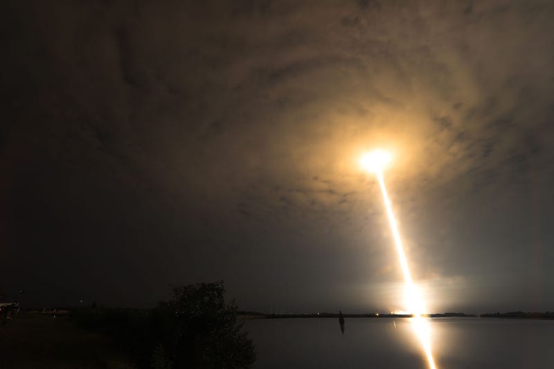  A long exposure was used to create this image) A SpaceX Falcon 9 rocket lifts off from launch complex 39A on May 6, 2022 in Cape Canaveral,