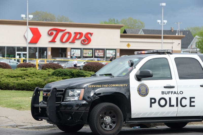 Buffalo Police on scene at a Tops Friendly Market on May 14, 2022 in Buffalo, New York.