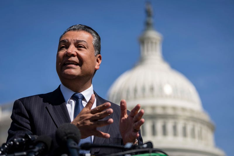 Sen. Alex Padilla (D-CA) speaks during a news conference calling for bipartisan legislation to protect documented Dreamers, outside the U.S. Capitol May 18, 2022 in Washington, DC.
