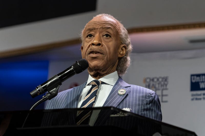 Rev. Al Sharpton speaks during announcement by Gov. Kathy Hochul with Choose Healthy Life at First Corinthian Baptist Church in Harlem on June 6, 2022rlem apartment where 4-year-old Jahmeik Modlin's body was found.m on June