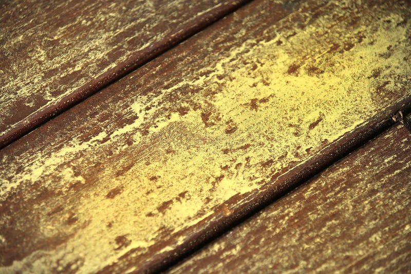 Pollen from pine trees covers a deck in Pembroke, Massachusetts, June 7, 2022.