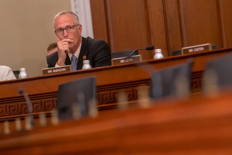 Rep. Jared Huffman (CA) listens to testimony during a House Select Committee on Climate Crisis hearing on June 14, 2022 in Washington, DC.