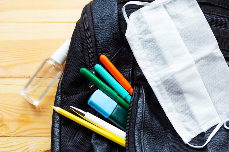 backpack and mask