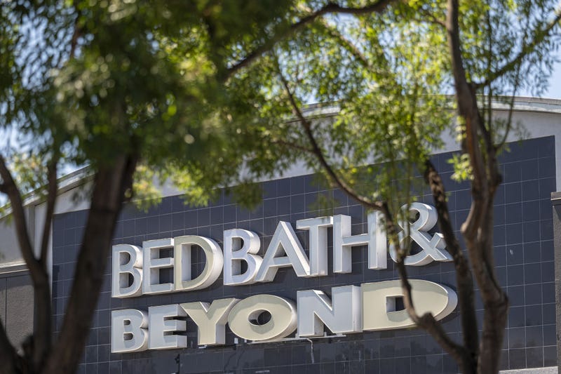 Signage outside a Bed Bath & Beyond store in Redwood City, California.