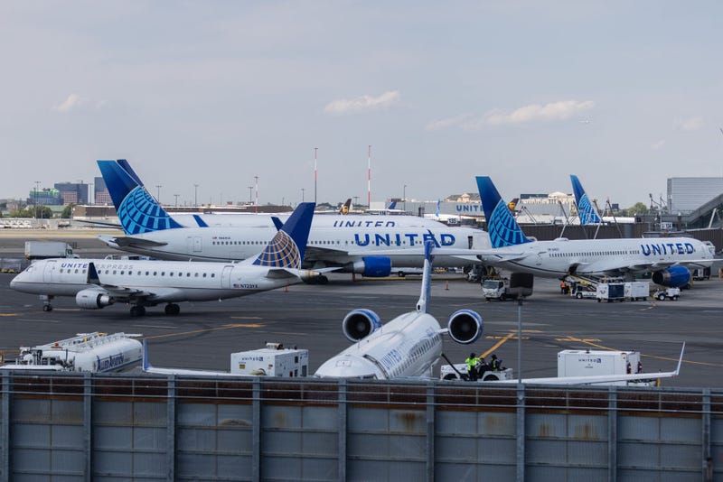 United Airlines aircraft are seen at Newark Liberty International Airport (EWR) on July 1, 2022 in Newark, New Jersey.