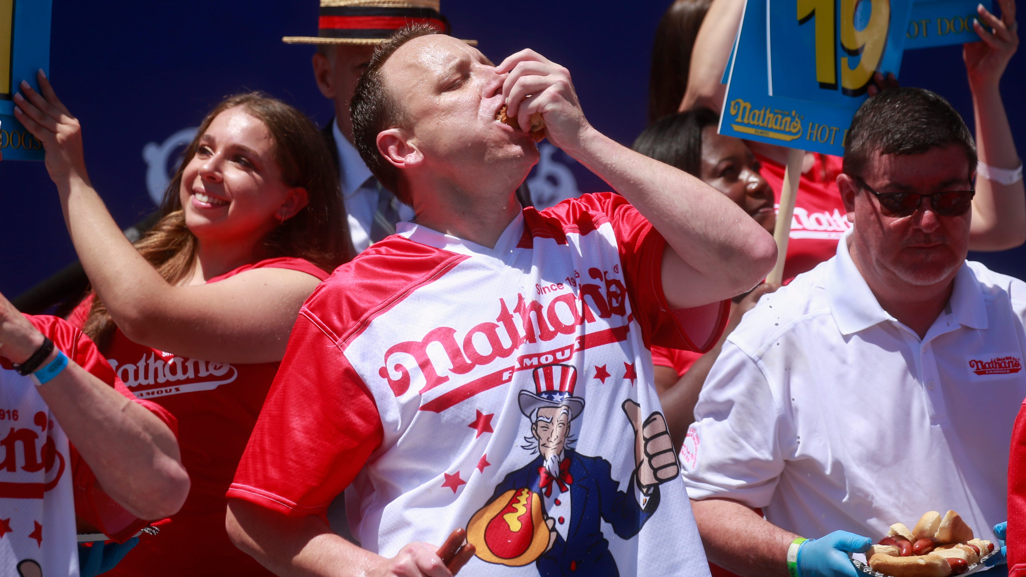 Joey Chestnut wins Nathan's Hot Dog Eating Contest for 15th time, Miki Sudo makes women's comeback