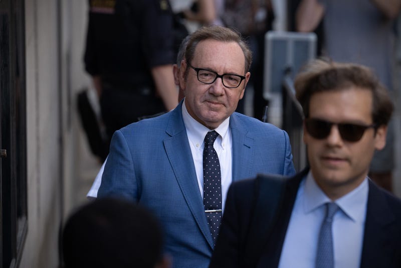 Actor Kevin Spacey arrives at the Central Criminal Court on July 14, 2022 in London, England.