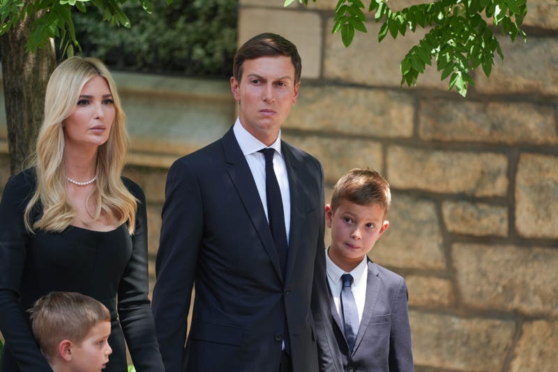 NEW YORK, NY - JULY 20: Ivanka Trump and Jared Kushner are seen at the funeral of Ivana Trump on July 20, 2022 in New York City. (Photo by JNI/Star Max/GC Images)