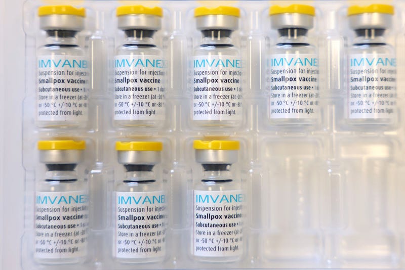 A general view of vials containing the monkeypox vaccine on July 23, 2022 in London, England.