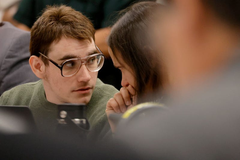 Marjory Stoneman Douglas High School shooter Nikolas Cruz during the penalty phase of his trial at the Broward County Courthouse on August 3, 2022 in Fort Lauderdale, Florida. Cruz previously plead guilty to all 17 counts of premeditated murder and 17 counts of attempted murder in the 2018 shooting. 