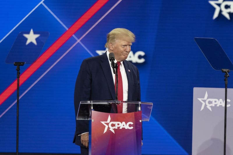 AUGUST 06: 45th President of the USA Donald J. Trump speaks during CPAC Texas 2022 conference at Hilton Anatole in Dallas.