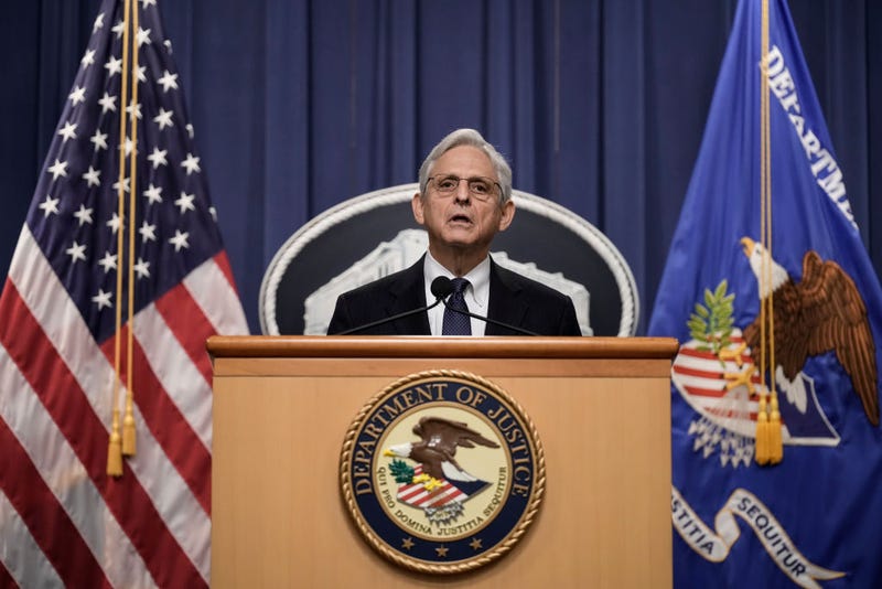 U.S. Attorney General Merrick Garland delivers a statement at the U.S. Department of Justice August 11, 2022 in Washington, DC. 