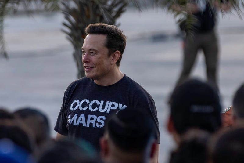 SpaceX founder Elon Musk after a T-Mobile and SpaceX joint event on August 25, 2022 in Boca Chica Beach, Texas. The two companies announced plans to work together to provide T-Mobile cellular service using Starlink satellites. (Photo by Michael Gonzalez/Getty Images)