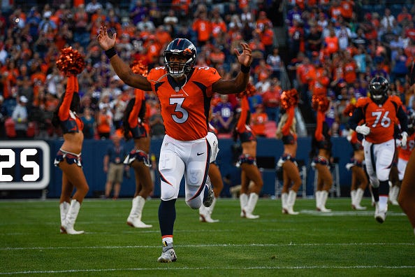 Russell Wilson will make his Broncos debut against the Seahawks. 