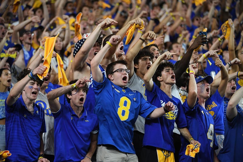 Pitt football fans celebrating