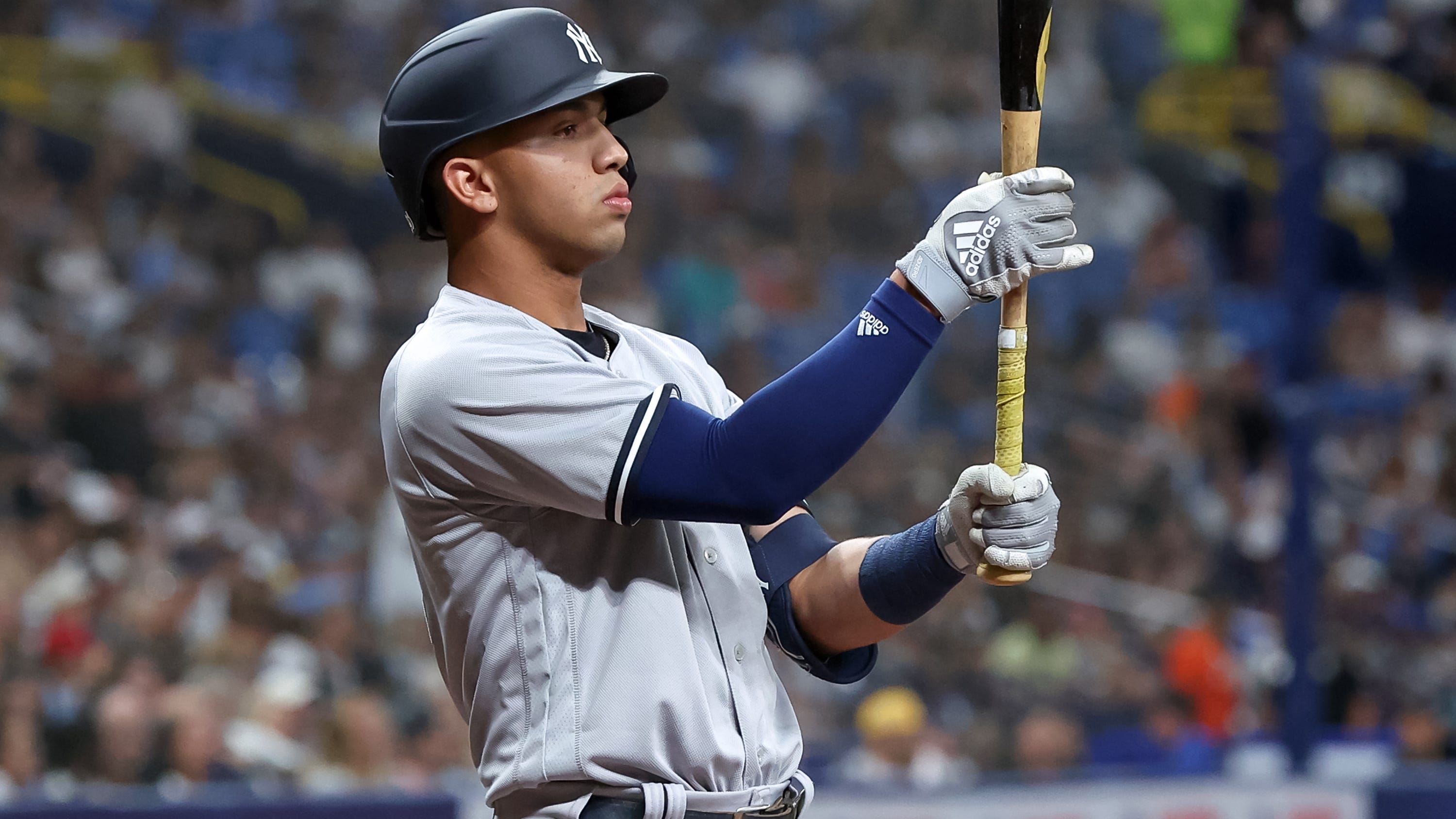 WATCH: Oswald Peraza drills first career home run in latest strong showing as starter