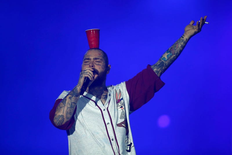 ost Malone performs at the Mundo Stage during the Rock in Rio Festival at Cidade do Rock on September 3, 2022 in Rio de Janeiro, Brazil.