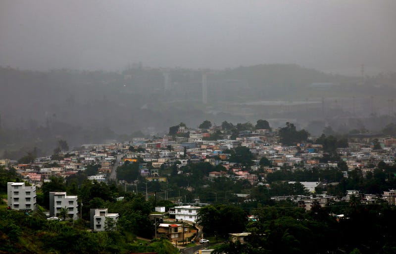 Rain falls on the town of Cayey one day after Hurricane Fiona struck on September 19, 2022 in Cayey, Puerto Rico.
