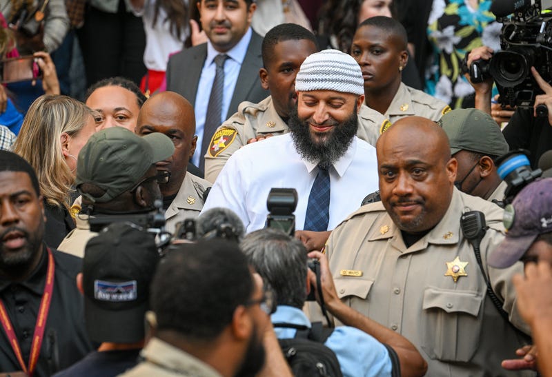 Adnan Syed leaves the courthouse after Baltimore Circuit Judge Melissa Phinn on Sept. 19, 2022, overturned his first-degree murder conviction in the 1999 killing of Hae Min Lee. 