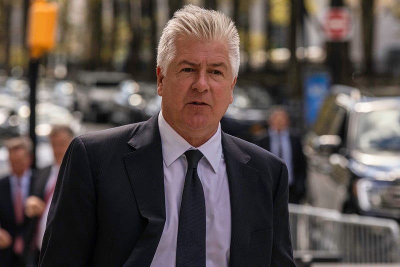 The legal team of former US President Donald Trump, led by M. Evan Corcoran, arrives at the Brooklyn Federal Courthouse. on September 20, 2022 in New York City.