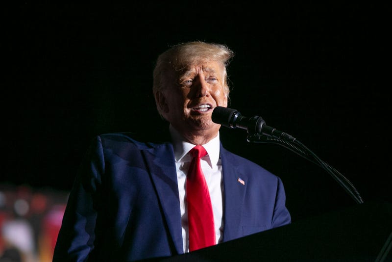 Former President Donald Trump speaks at a Save America Rally at the Aero Center Wilmington on September 23, 2022 in Wilmington, North Carolina.