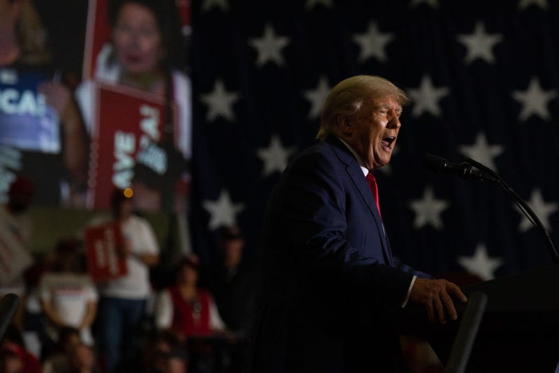Former President Donald Trump speaks during a Save America rally on October 1, 2022 in Warren, Michigan. 