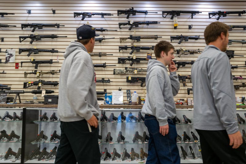 Guns are displayed in a store during the Rod of Iron Freedom Festival on October 09, 2022 in Greeley, Pennsylvania. The three-day event, organized by Kahr Arms/Tommy Gun Warehouse and Rod of Iron Ministries, has billed itself as a second amendment rally and celebration of freedom, faith and family. Numerous speakers, vendors and displays celebrated guns and gun culture in America. (Photo by Spencer Platt/Getty Images)