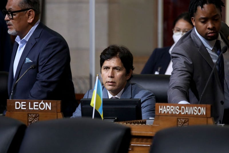 Councilmember District 14 - Kevin de León at the Los Angeles City Council meeting at Los Angeles City Hall on Tuesday, Oct. 11, 2022, in Los Angeles.