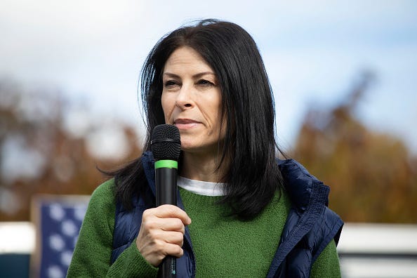 Michigan Attorney General Dana Nessel speaks at a campaign rally at Michigan State University.