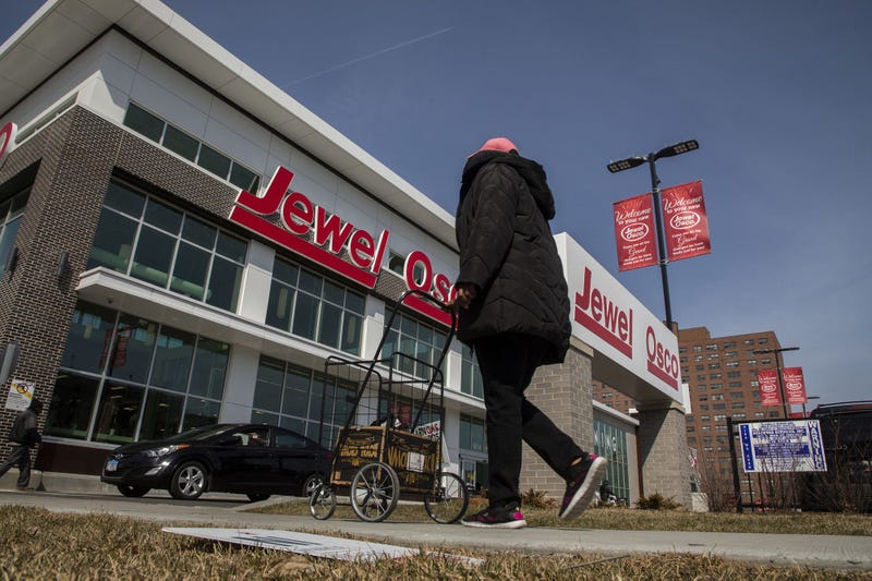 A Jewel-Osco store is seen at the intersection of 61st Street and South Cottage Grove Avenue in Chicago on March 27, 2019.