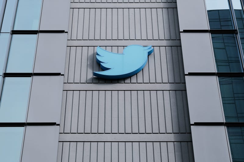 twitter logo on twitter HQ building