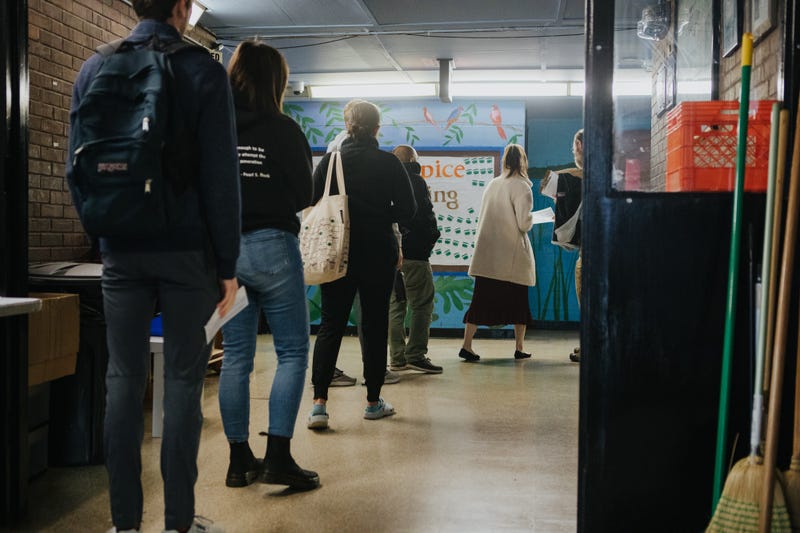 Voters enter a polling location in Philadelphia, Pennsylvania, on Nov. 8, 2022.