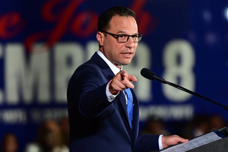 Democratic gubernatorial nominee Josh Shapiro gives a victory speech to supporters at the Greater Philadelphia Expo Center on November 8, 2022