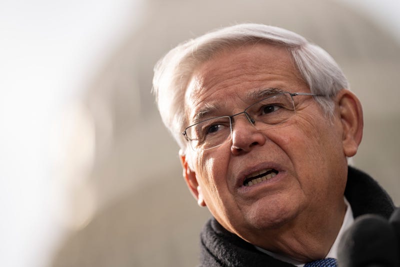 Sen. Bob Menendez (D-NJ) speaks during a news conference at the U.S. Capitol in November 2022