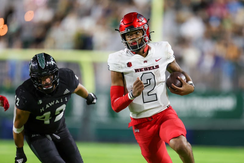 Doug Brumfield #2 of the UNLV Rebels runs the ball during the second half of a game against the Hawaii Rainbow Warriors