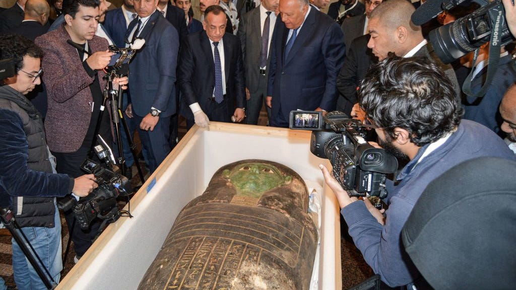 US museum returns stolen ancient Egyptian sarcophagus