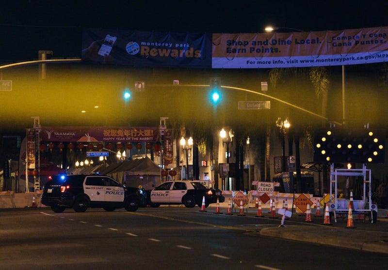  Law enforcement at the scene of a shooting on January 22, 2023 in Monterey Park, California. 