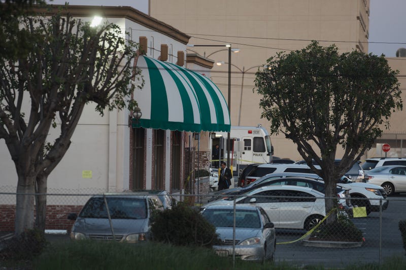 Members of law enforcement investigate the scene of a deadly shooting on January 22, 2023 in Monterey Park, California.
