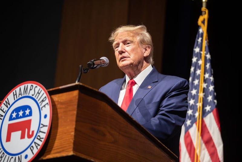 Former U.S. President Donald Trump speaks at the New Hampshire Republican State Committee's Annual Meeting on January 28, 2023 in Salem, New Hampshire.