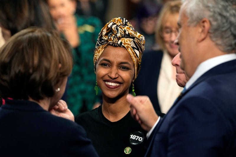 Rep. Ilhan Omar (D-MN) attends the State of the Union address on February 7, 2023 in the House Chamber of the U.S. Capitol.