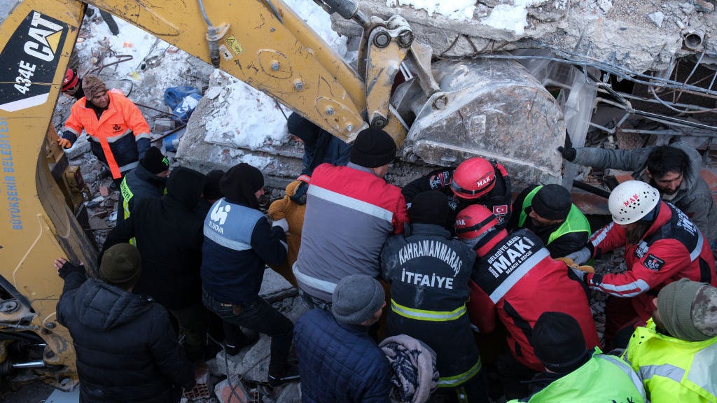 Newborn still attached to dead mother rescued from earthquake rubble