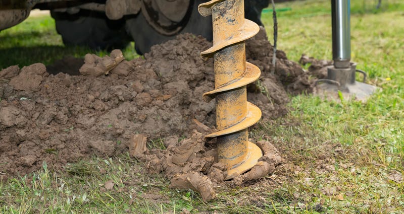 drill bit going into ground