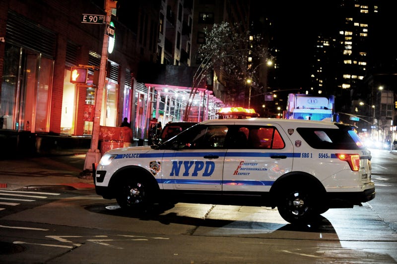 Police patrol East 90th Street and First Avenue on the Upper East Side