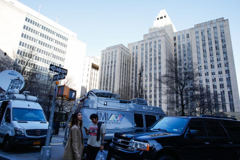 An exterior view Manhattan Criminal Court where the offices of the Manhattan District Attorney are located on April 1, 2023 in New York City.