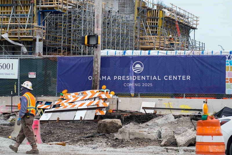 Construction is underway for the Obama Center in Chicago on Thursday, March 23, 2023 in Chicago, Illinois.