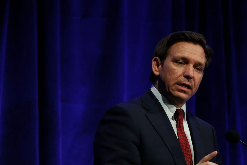 Florida Gov. Ron DeSantis (R-FL) speaks at Hillsdale College on April 6, 2023 in Hillsdale, Michigan. DeSantis spoke earlier in the day at a GOP breakfast in Midland, Michigan (Photo by Chris duMond/Getty Images)