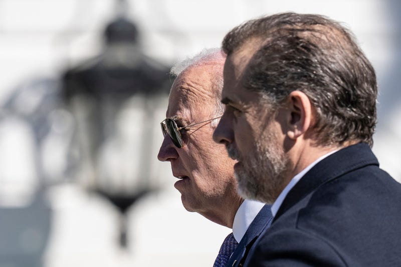 U.S. President Joe Biden and his son Hunter Biden attend the annual Easter Egg Roll on the South Lawn of the White House on April 10, 2023 in Washington, DC.
