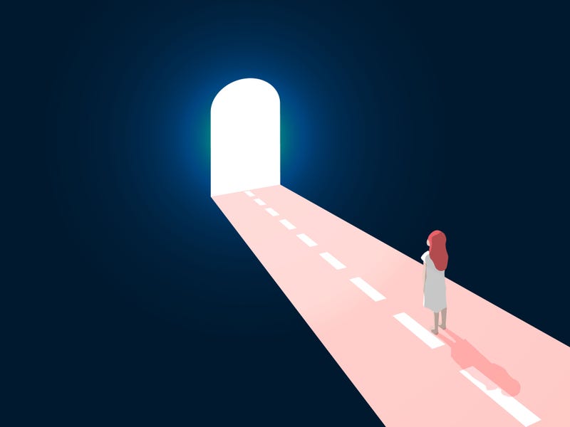 Artwork depicting the walk of life.