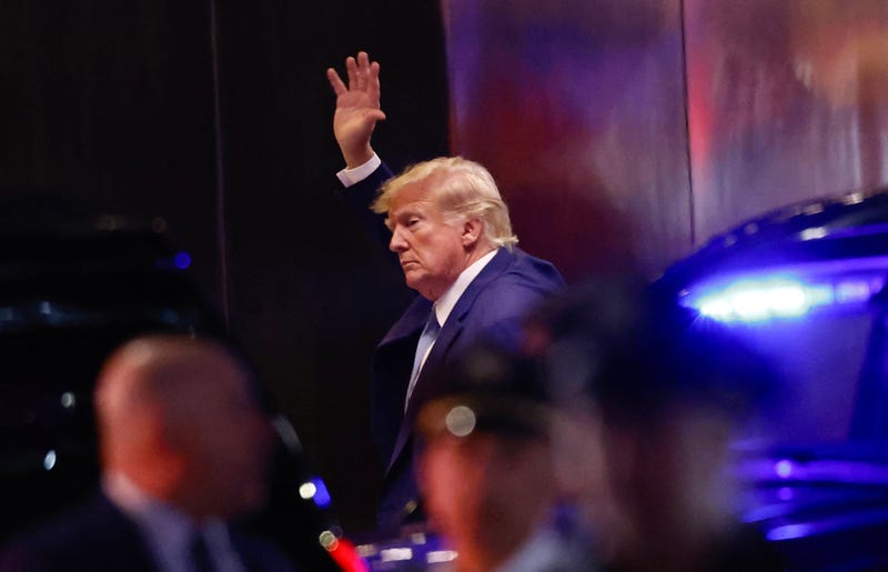 Donald Trump arrives at Trump Tower in New York on April 12, 2023